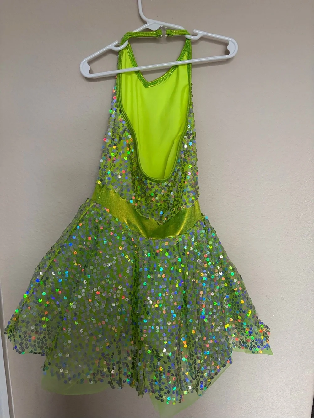 Curtain Call Lime Green Sequined Costume